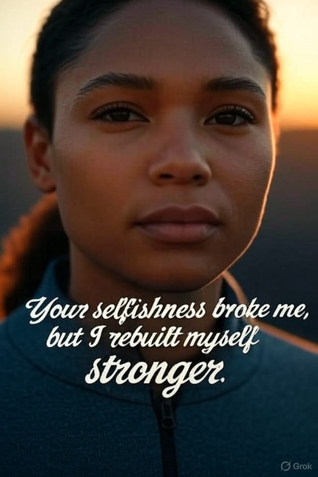 Your selfishness broke me