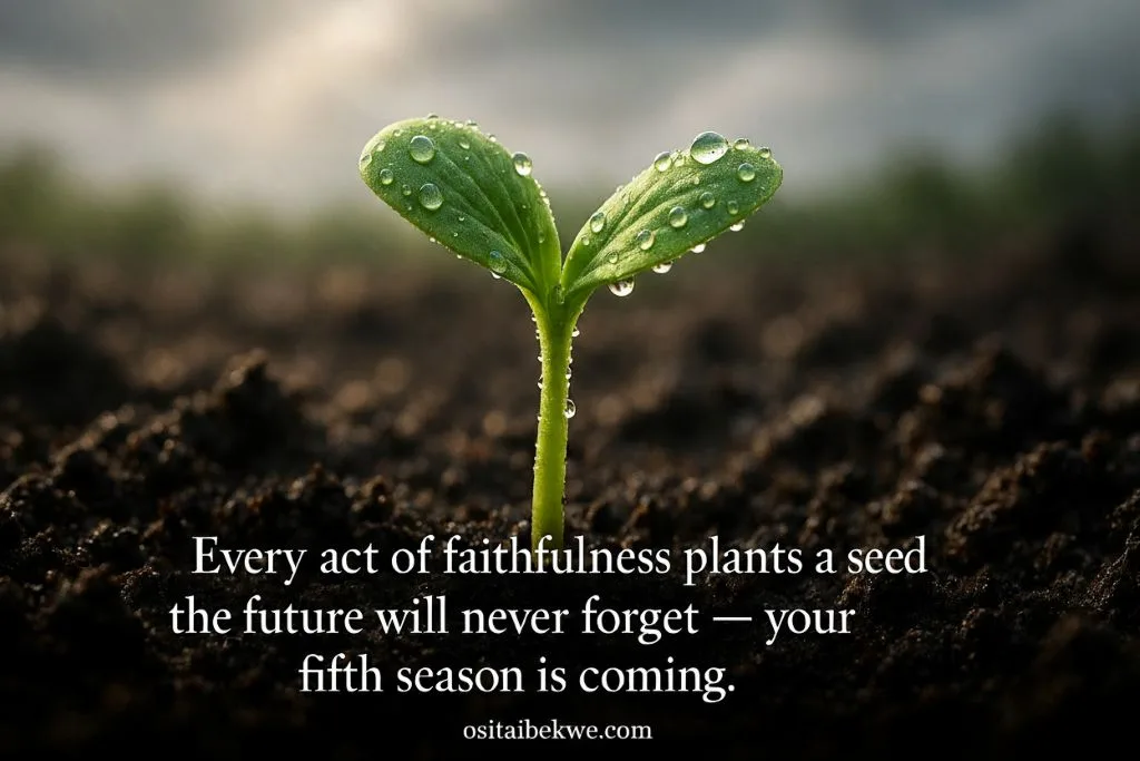 planting seed of faith, waiting for due season