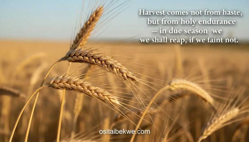 Galatians 6:9 due season, perseverance in faith